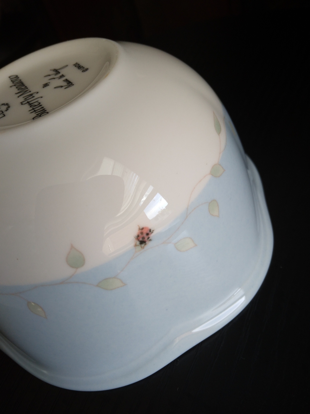 Lenox Porcelain Butterfly Meadow 4.75" Dessert Bowl Blue and White - Picture 3 of 9